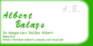 albert balazs business card